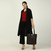 Dakota Set Of 3 - Overlay, Top & Pants - Black, Maroon